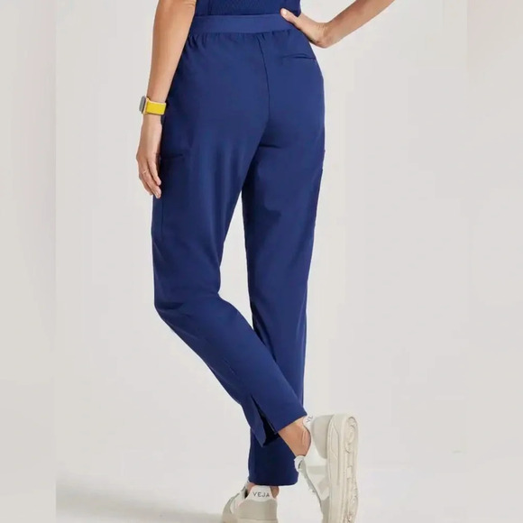GREYS ANATOMY SPANDEX STRETCH SERENA MIDRISE TAPERED LEG SCRUB PANT INDIGO MT - Picture 2 of 8